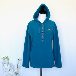 NEW! LL Bean Sweater Fleece Pullover Hoodie Hooded Snap Button SZ S